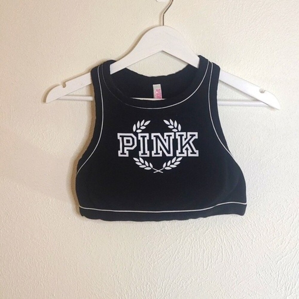 Pink Victoria's Secret sports bra multi-color cotton mix S